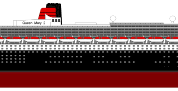 Корабль RMS Queen Mary 2 [Cruise Ship] (2004) - чертежи, габариты, рисунки
